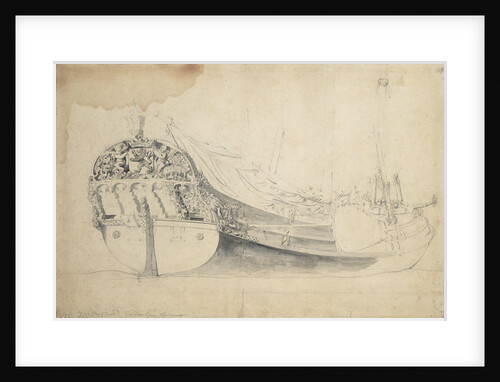 Portrait of a Dutch bezan yacht by Willem Van de Velde the Younger