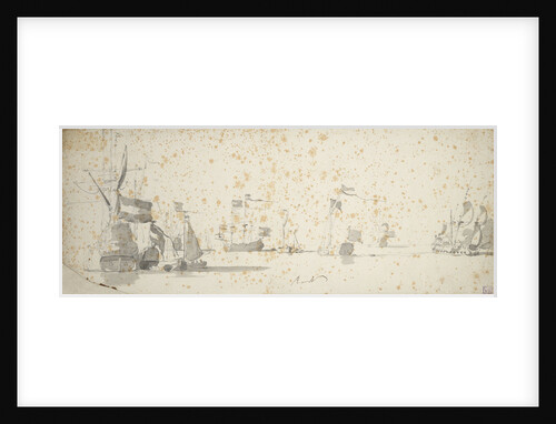 A states yacht and Dutch ships at anchor by Willem van de Velde the Elder