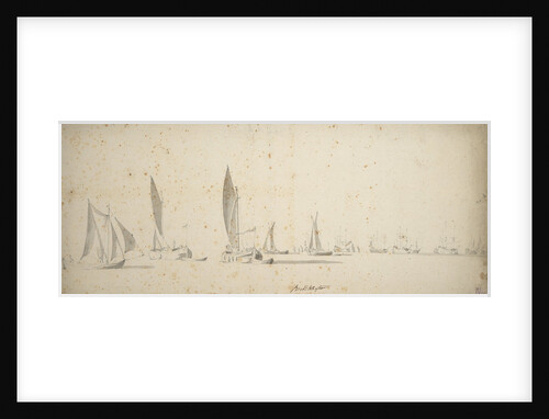 A tochtschuit, wijdschips and waterschips in a light breeze by Willem van de Velde the Elder