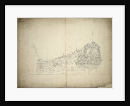 Portrait of 'Vereenigde Provincien' (built circa 1665), 48 guns, last mentioned 1667 by Willem van de Velde the Elder