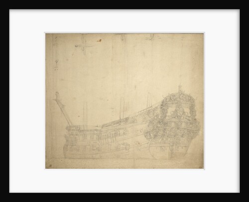 Portrait of 'Vereenigde Provincien' (built circa 1665), 48 guns, last mentioned 1667 by Willem van de Velde the Elder