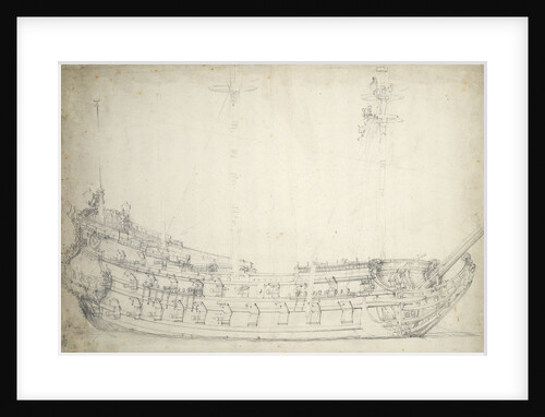 Portrait of a Dutch two-decker by Willem van de Velde the Elder