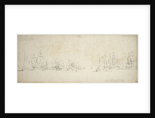 De Ruyter joining Tromp's fleet in the North Sea, 8-18 August 1665 by Willem van de Velde the Elder
