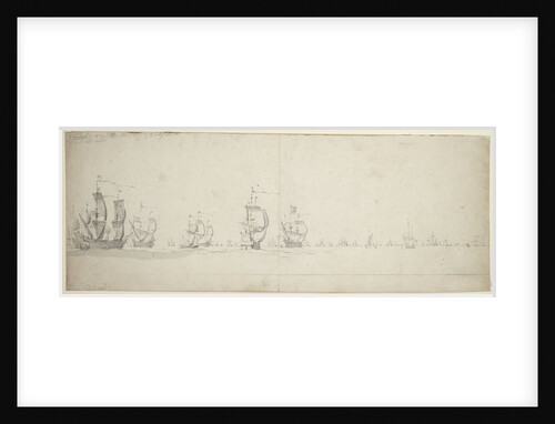 De Ruyter's fleet before the wind, 9-19 August 1665 by Willem van de Velde the Elder