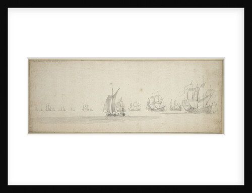 The Dutch fleet on its way to the Scottish coast, 10-20 August 1665 by Willem van de Velde the Elder
