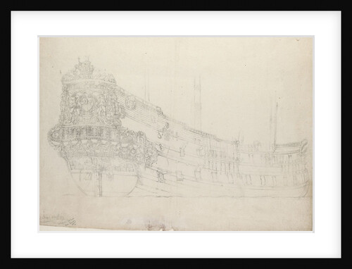 Portrait of the 'Walcheren Zeeland'. East Indiaman. Built 1661 by Willem van de Velde the Elder