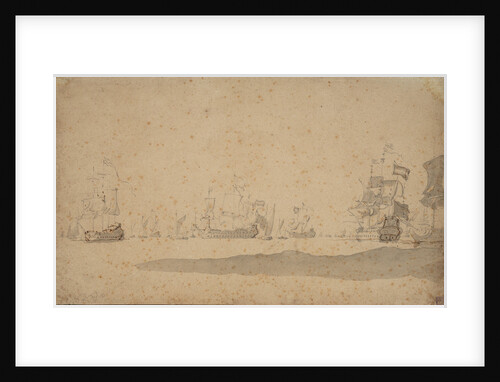 The Dutch fleet lying-to, probably in May 1672 by Willem van de Velde the Elder