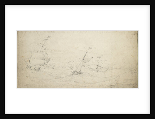 A Dutch rear squadron going to windward in a heavy sea by Willem van de Velde the Elder