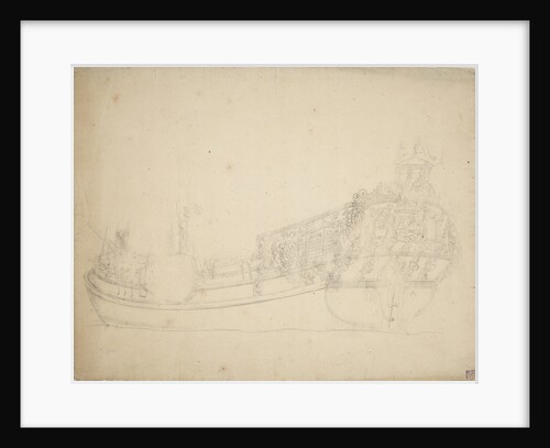 Portrait of a Dutch prince's yacht by Willem van de Velde the Elder