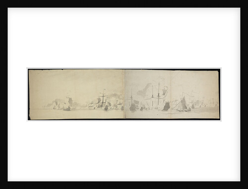 Dutch fleet at sea panorama (unfinished) by Willem van de Velde the Elder
