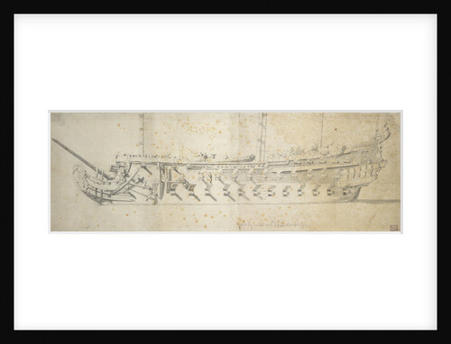 Portrait of the 'Royal Thérèse' (?), 70 to 80-gun ship built as the 'Paris' in 1670, renamed in 1671 and condemned in 1690 by Willem van de Velde the Elder