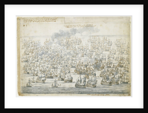 The Battle of Lowestoft, 3 June 1665, after the blowing up of the 'Eendracht' by Willem van de Velde the Elder