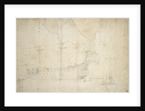 'Royal Sovereign (Br, 1637) at anchor with the standard at the main by Willem van de Velde the Elder