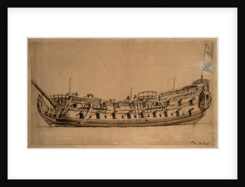 An English forth-rate of about 42-guns by Willem Van de Velde the Younger