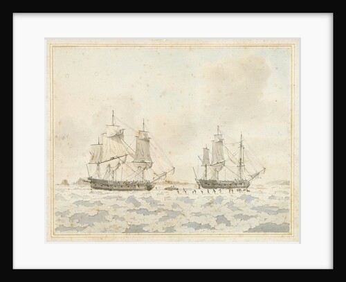 'Racehorse' with 'Carcass', 31 July 1773 by John Cleveley