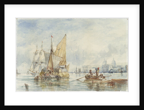 A hay barge off Greenwich by George Chambers Sr