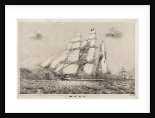 Water Witch Opium Clipper barque built by Kidderpore 1831, shown 1856 off China coast by F G Hely