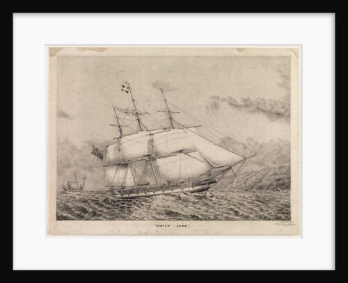 Emily Jane opium clipper ship (shown off China coast 1845) by F G Hely