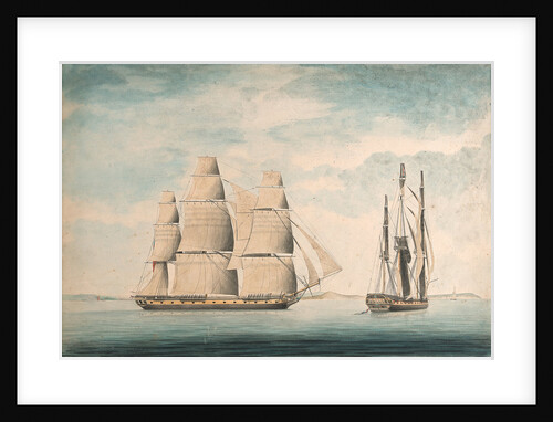 Commencement of the action between the 'Crescent' and 'La Reunion' off Cape Barfleur 20 October 1793 by William Nepecker Juste