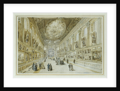 View of the Naval Gallery in the Painted Hall, Greenwich Hospital, in 1865 by L. H. Michael
