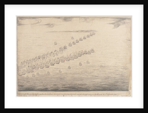 The English fleet attacking the French off Chesapeake Bay, 5 September 1781 by unknown