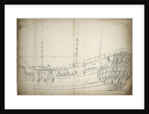 Portrait of an English two-decker by Willem Van de Velde the Younger