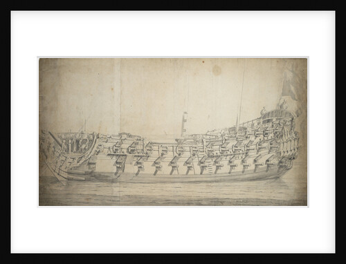 Portrait of the 'Grafton', third rate, built in 1679 and rebuilt in 1700 by Willem Van de Velde the Younger