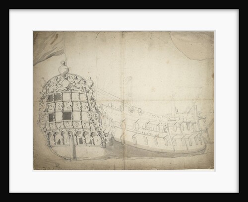 Portrait of an English two-decker by Willem Van de Velde the Younger