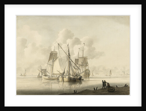 Kraak and other craft becalmed by Pieter Aartsz Blauw
