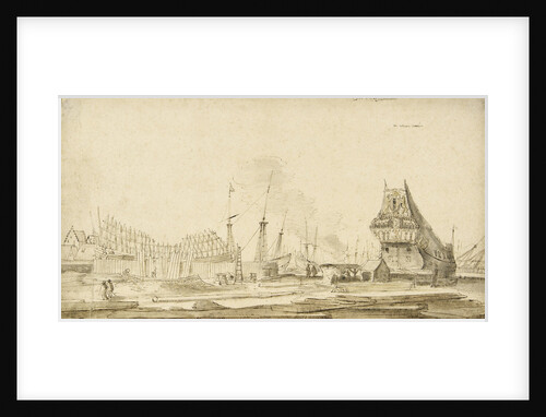 The pepper wharf of the Dutch East India Company, Amsterdam by Reinier Nooms