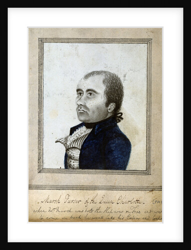 Sketched portrait of Marsh, purser of the 'Queen Charlotte' by unknown