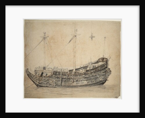 Portrait of the 'Vrijheid', 50-gun ship of the Amsterdam Admiralty, built in 1651 and blown up in action in 1676 by Willem van de Velde the Elder