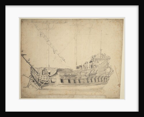 Portrait of the 'Geloof', built in 1661 and last mentioned in 1674 by Willem Van de Velde the Younger