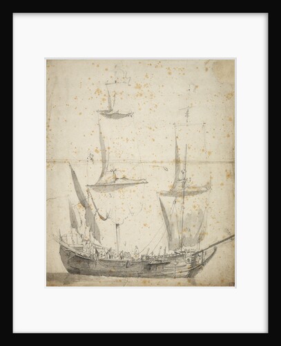 Portrait of a small Dutch merchant ship by Willem van de Velde the Elder