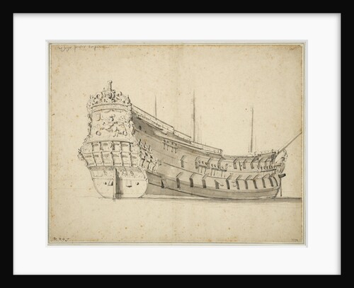 Portrait of the 'Prins te Paard' built in about 1658 and wrecked in 1683 by Willem Van de Velde the Younger