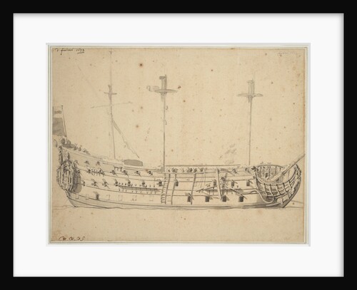Portrait of the 'Victory', 2nd rate built 1620, 82 guns, rebuilt 1666 by Willem Van de Velde the Younger