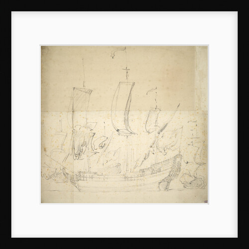 Portrait of the 'George'? Fireship bought 1672,  6 guns, sunk for foundation 1674 by Willem van de Velde the Elder