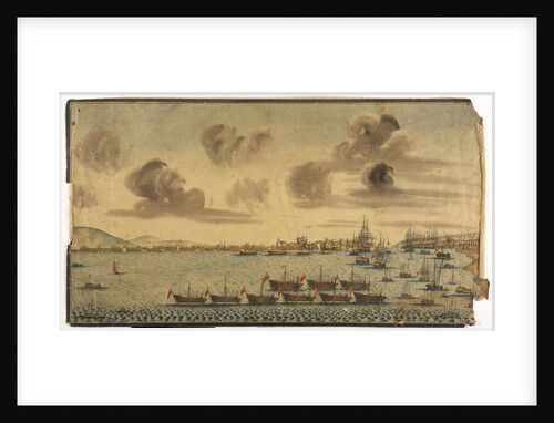 18th century British dockyard and harbour by Unknown
