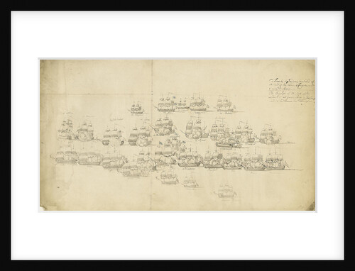 The 'Monmouth' disabled and in danger of being taken by the French 'Providien' near Trincomalee, April 1782 by Dominic Serres the Elder