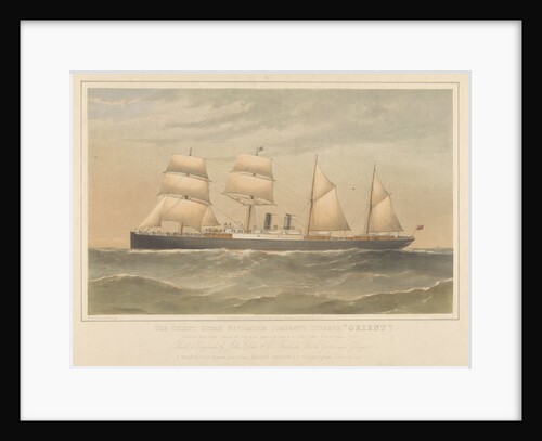 Lithograph of the 'Orient' (1879) steam ship by Thomas Goldsworth Dutton