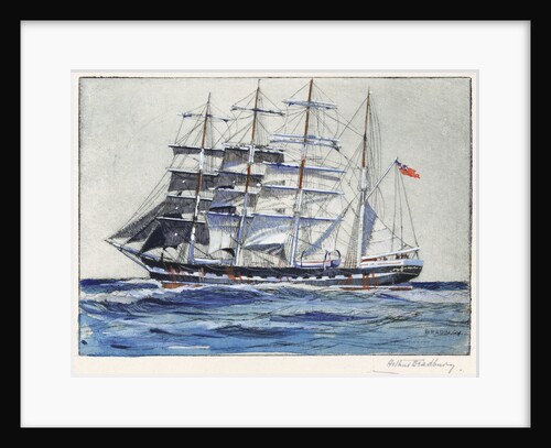 Pinmore square-rigged sailing vessel at sea by Arthur Bradbury