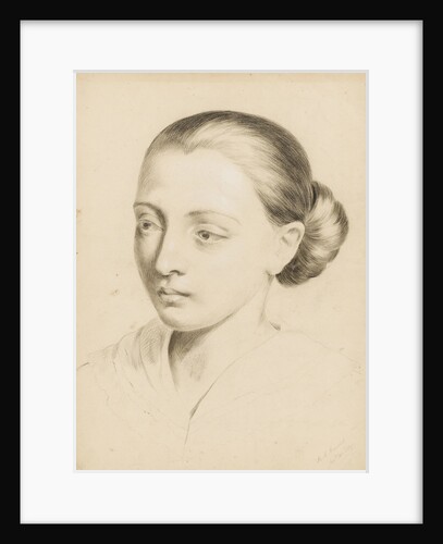 Study of the head and shoulders of a young woman with her hair swept back by Margaret Louisa Herschel