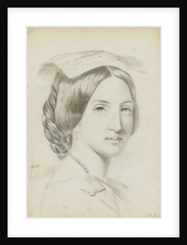Study of the head and shoulders of a young woman with a middle parting by Margaret Louisa Herschel