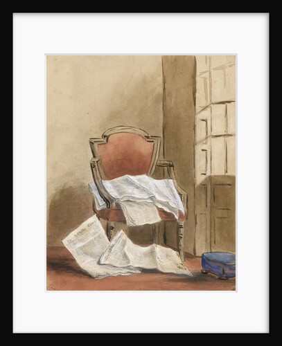 Study of an armchair with various newspapers by Margaret Louisa Herschel