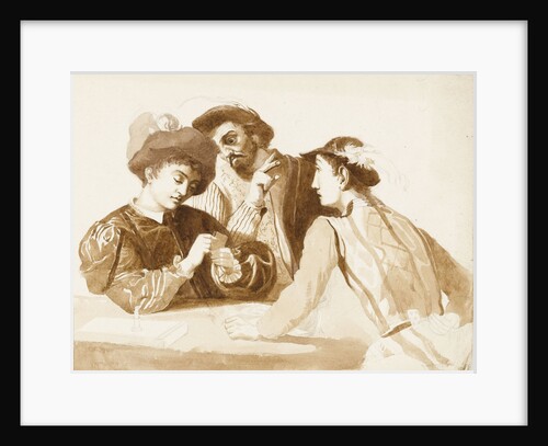 Sketch of Caravaggio's 'The Card Sharps' by unknown