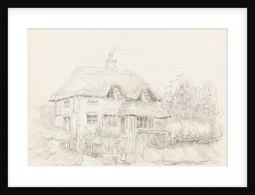Sketch of Mary Ruddle's shop, with figures by unknown