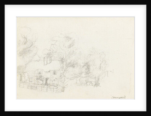 Country cottage sketched on reverse of 'The Farmyard. Litcombe Bowers - Aug 1878' by S.E. Hardcastle