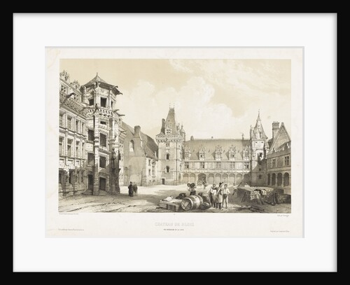 View of the central court of the Chateau de Blois by Bachelier
