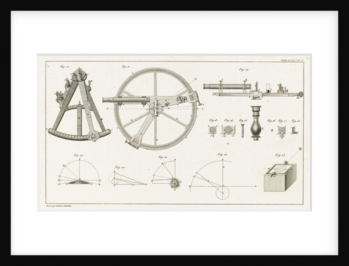 Illustrations of sextant and other navigational equipment by Ambroise Tardieu