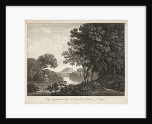 Country scene with river trees and small buildings by G. Smith